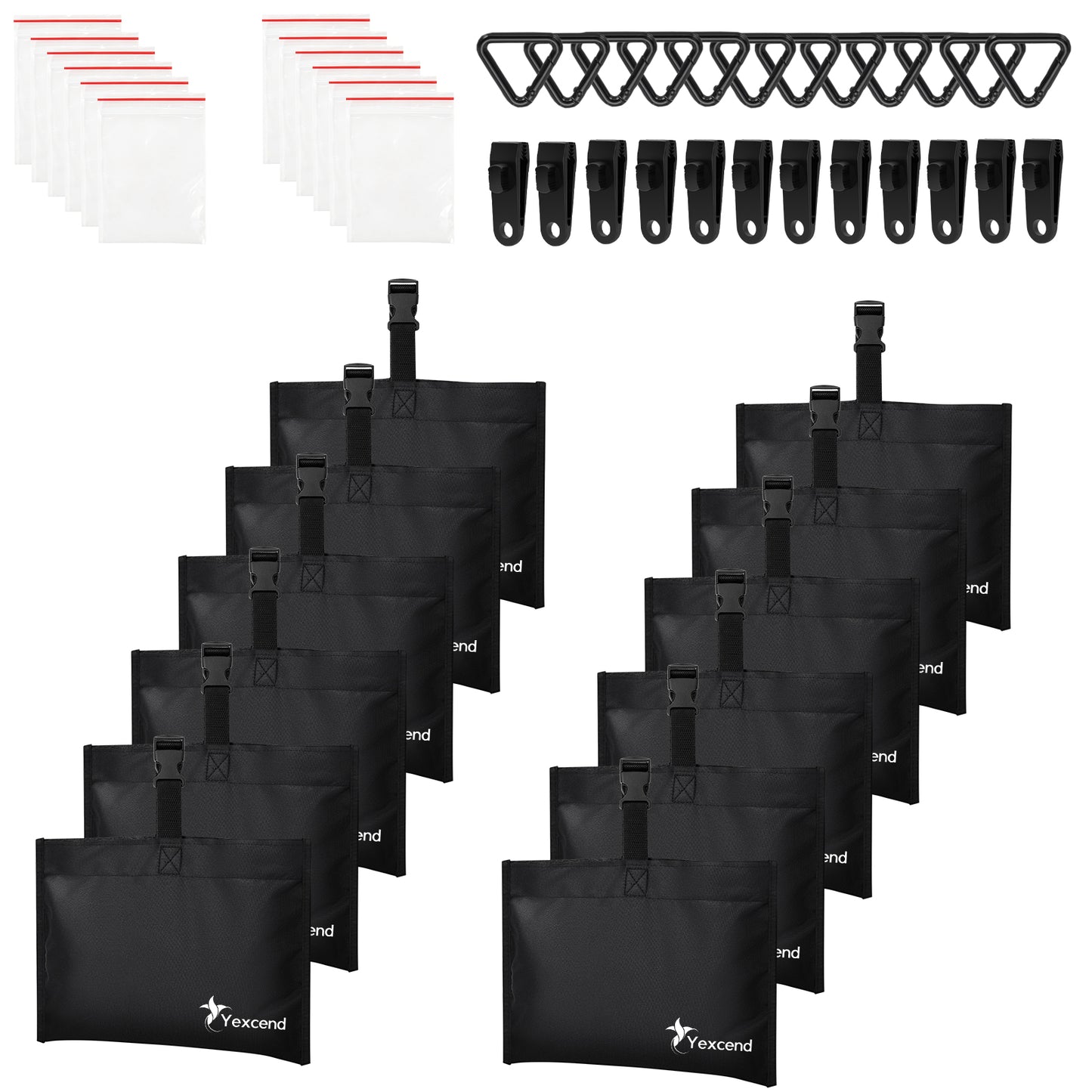 Boat Cover Sand Bag Mooring Kit, 600D Marine Grade Polyester Canvas with Tarp Clip Accessories