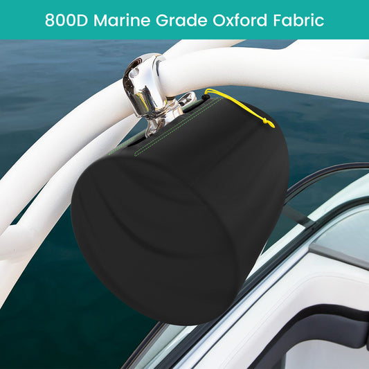 2 Packs Boat Speaker Cover, 800D Oxford Cloth Marine Wakeboard Tower Speaker Cover Waterproof, UV Resistant, Dustproof