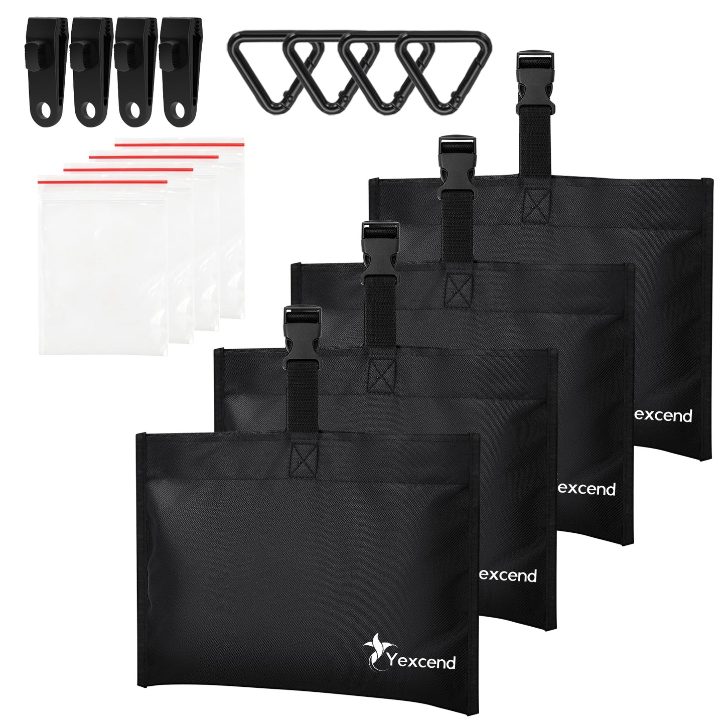 Boat Cover Sand Bag Mooring Kit, 600D Marine Grade Polyester Canvas with Tarp Clip Accessories