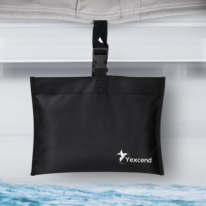 Boat Cover Sand Bag Mooring Kit, 600D Marine Grade Polyester Canvas with Tarp Clip Accessories