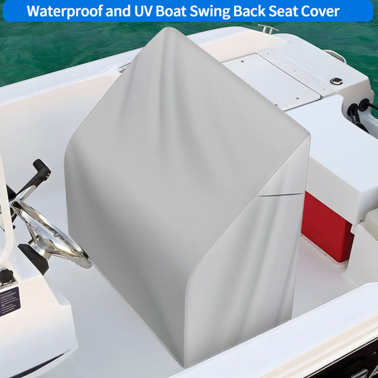 Yexcend Waterproof Boat Swing Back Seat Cover, 600D Marine Grade Polyester Canvas Swingback Cooler Seat Cover,Grey(20" Dx 36" W x 36" H)